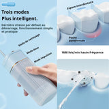 Nettoyeur dentaire portable rechargeable 220 ml de grand réservoir d'eau IPX7 imperméable longue durée de vie dents de pouls bleu
