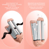 Fer à boucler 65w 110-240v 16mm utilisation humide et sèche fer à friser à trois tubes température constante boucleur à cheveux