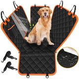 Housse de siège 135x47cm Noir+Orange Housse de siège arrière pour animaux de compagnie Housse de hamac imperméable pour voiture