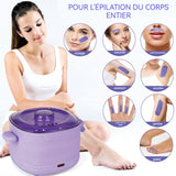 Chauffe cire epilation electrique professionnelle 400ml pliable silicone facile nettoyer chauffe-cire electrique portable compact