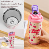 Mug Isotherme 500ml exquis tasse thermos à affichage numérique intelligent doublure en acier inoxydable 316 avec poignée portative