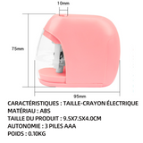 Taille-crayon électrique ABS pour crayons de couleur robuste pour bureau école salle de classe maison portable arrêt automatique