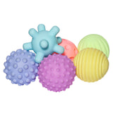Balles sensorielles 6PCS diamètre 7cm tpu toucher texturé appuyez pour émettre un son balles souples sensorielles jouet de bain