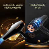 Sèche cheveux 3 vitesses de vent 3 réglages de température Régulation double interrupteur Sortie d'air à grand volume Hair Dryer
