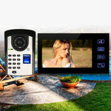 Doorbell 7 inch HD Intelligent Visual Intercom Doorbell Fingerprint Password Night Vision Rainproof Doorbell