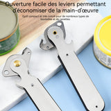 Ouvre-boîte manuel 3 en 1 multifonctionnel acier inoxydable ouvre boite de conserve ouvre-boîtes décapsuleur ouvre-bouteilles