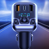 T68 Chargeur de voiture Bluetooth MP3 Transmetteur FM Lecteur de clé USB Chargeur rapide Interface de voiture Chargeur de voiture
