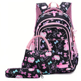 Sac à dos 3PCS 46x18x30cm cartable enfant léger grande capacité multi-compartiments dessin animé design avec sac à main/trousse
