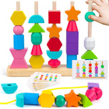 Blocs de construction 21,5x16x5cm pour enfants perles couleur perception sensorielle des formes blocs de construction empilables