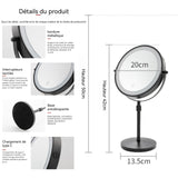 Miroir grossissant 10x rechargeable pivotant à 360 degrés miroir maquillage lumineux LED contrôle tactile réglage de l'ascenseur