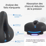 Selle de vélo 740g Hollow Breathable Waterproof  Shock Absorbing Rounded Rear Seat Charging Tail Lights selle vélo confort