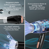 Sèche-cheveux 26cm 2600 W Trois vitesses de réglage de la température Ions négatifs hydratants Soin capillaire à la lumière bleue