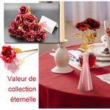 Rose 10PCS roses rouges roses plaquées or saint-Valentin cadeaux d'anniversaire décorations cadeaux pour mamans épouses et amies