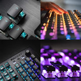 Clavier de jeu QWERT 104 Clavier gamer avec touches lumineuses RVB personnalisables et repose-paume pour PC clavier mécanique