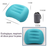 Oreiller de voyage 100g Portable Gonflable Respectueux de l'environnement Étanche Durable Respectueux de la peau Oreiller Gonflable