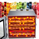 Déshydrateur de fruits et légumes 6 couches Temps et température réglables Chauffage par circulation à 360  Economique et silencieux