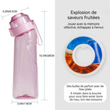 Bouteille d'eau de 650 ml de grande capacité avec diverses capsules de saveur de fruits matériau sûr facile à transporter étanche
