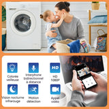 Caméra surveillance avec fonction veilleuse colorée 1080p audio bidirectionnel sans fil vision nocturne surveillance moniteur
