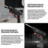 Nettoyeur haute pression 24v 100bar nettoyeur haute pression sans fil portable avec batterie et un chargeur 5m tuyau et accessoires
