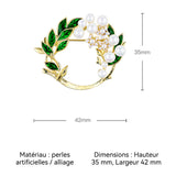 Broche 35x42mm broche ronde en forme de goutte d'huile de gardénia accessoires floraux affichez votre personnalité cadeau idéal