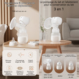 Tire-lait electrique avec fonction de collecte de lait avec écran d'affichage numérique tire lait portable rechargeable masseur