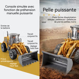 Voiture télécommandée jaune manipuler la télécommande convient aux 3 ans et plus bulldozer électrique éducatif télécommandé sans fil