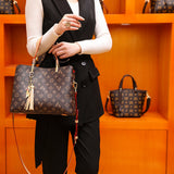 Sac en cuir véritable imprimé sac femme nouvelle tendance grande capacité sac à main mode épaule Messenger sac