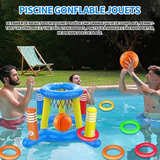 erceau de basket-ball gonflable avec 8 anneaux lancer jouet piscine set panier de basket flottant eté jeu de jouets pour enfants