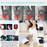 Genouillère chauffante 3 niveaux de vibrations 3 niveaux de chauffage Masseur de genou à lumière rouge Genouillères chauffantes