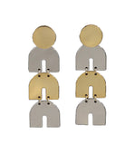 Boucles d'oreilles femme strass doré 1 paire fantaisie pendantes métal vintage jeunes filles branché  Design tempérament style froid