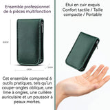 oupe ongles 6 pcs Ensemble coupe-ongles coudé avec lime à ongles cure-oreille et lime à ongles Outils de coupe d'ongles vert