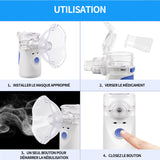 Nébuliseur 2000ma mini ordinateur de poche portable nébuliseur rechargeable usb froid brouillard inhalateur pour enfants adultes