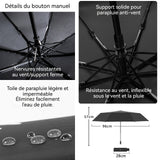 Parasol 8 baleines 98x67cm pour les jours ensoleillés et pluvieux mini parapluie de poche parapluie anti-UV coupe-vent et portable