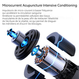 Masseur 6 vitesses brosse méridienne 1200mah apaise les muscles masseur électrique méridien à vibrations et chauffage domestique