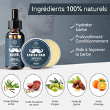 Kit Barbe Homme 12pcs avec Shampoing Conditionneur Huile Baume Shaper Brosse Ciseaux Peigne Sac Kit Soins Barbe pour Hommes Coffret