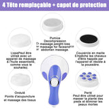 Masseur 25W masseur electrique portable avec 8 têtes de massage polyvalents masseur electrique professionnel 3D electric roller