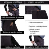 Coussin chauffant Taille unique Fibre de polyester Réglage de température à 3 niveaux Recharge USB Cape chauffante intelligente