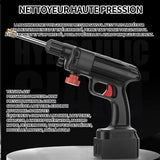 Nettoyeur haute pression 24v 100bar nettoyeur haute pression sans fil portable avec batterie et un chargeur 5m tuyau et accessoires