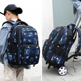 artable 46x30x23cm cartable à roulettes 3 en 1 sac à dos à roulettes sac à dos/valise trolley détachable pour garçons et filles