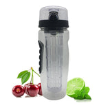 Bouteille d'eau de 960 ml grande capacité facile à transporter matériau sûr colonne de fruits bouteille d'eau de sport noire
