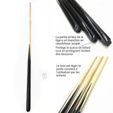 Queue de billard 90 cm Tête de 11,5 mm Bois blanc de haute qualité Club pour enfants Extrémité protégée en caoutchouc souple