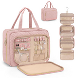 Trousse de toilette suspendue portable grande capacité avec sac de rangement bijoux travel toiletry bag séparation sèche humide