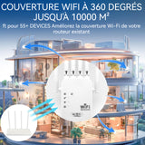 Amplificateur de signal wifi 1200 mbps monobande répéteur GSM avec port ethernet et 6 antennes externes couverture jusqu'à 5 GHz