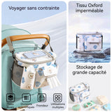 Sac à langer 30x16x19cm sac de rangement extérieur pour poussette pour enfants peut être porté sur une épaule ou à la main blanc