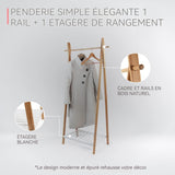 Porte-manteau sur pied Porte-manteau sur pied  journal simplicité moderne Living Room Bedroom Bamboo Reinforced Double Rod Coat Rack