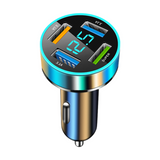 Transmetteur FM LED bluetooth FM de voiture charge rapide port 4 USB adaptateur bluetooth voiture chargeur voiture allume cigare