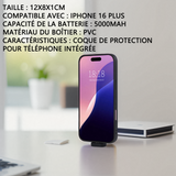 Batterie externe 5000mah pour iph16 plus batterie à clip arrière pour téléphone portable alimentation mobile à affichage numérique