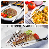 Ensemble de couverts 30 pcs acier inoxydable argent pour 5 personnes vaisselle comprend couteau cuillère fourchette avec boîte