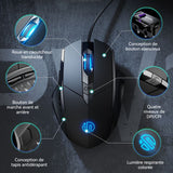 Souris filaire 120x78 x38mm longueur de câble 150cm compatible avec Windows XP et macOS plug-and-play lumières colorées noir