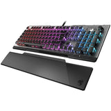 Clavier de jeu QWERT 104 Clavier gamer avec touches lumineuses RVB personnalisables et repose-paume pour PC clavier mécanique